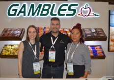 Sarah Taylor, Tom Kioussis and Rochelle Payawal with Ontario-based Gambles Produce.